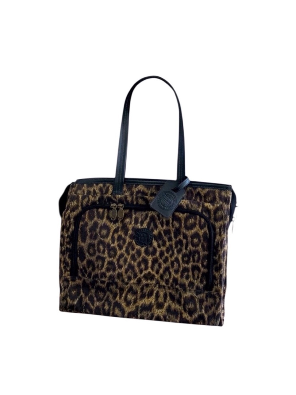 RICARDO of BEVERLEY HILLS legend Leopard Print Vintage Tote Leather Handles/Trim